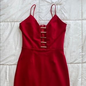 Red mini dress